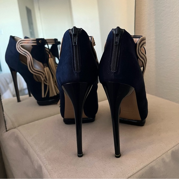 Nicholas Kirkwood Navy with cream trim and tassels platform heels- EUR 36 - Picture 8 of 13